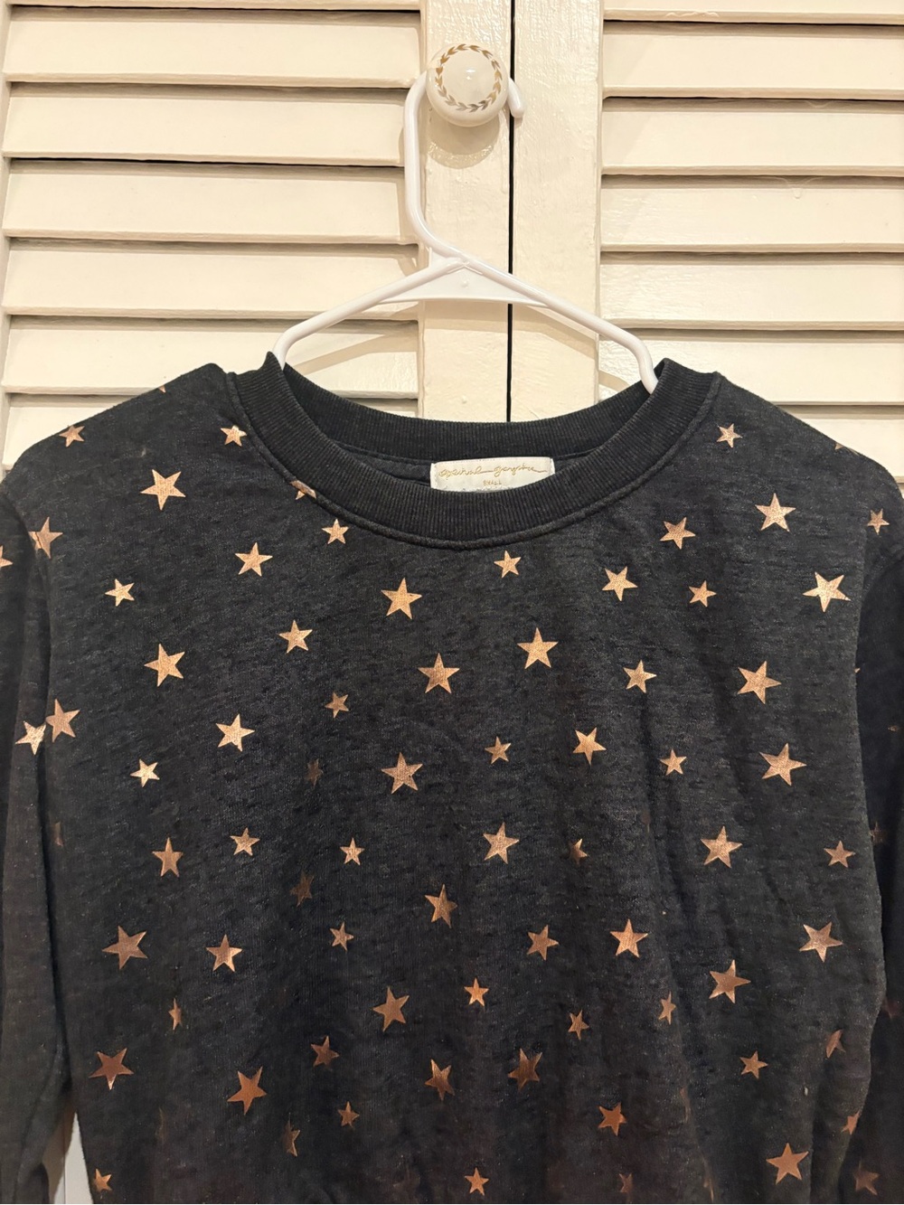 Spiritual Gangster Charcoal Star Print Cropped Sweatshirt - Picture 3 of 6